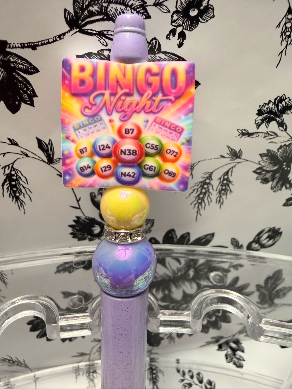 🩷New Bingo Night Purple Sparkly Pen - Picture 2 of 2